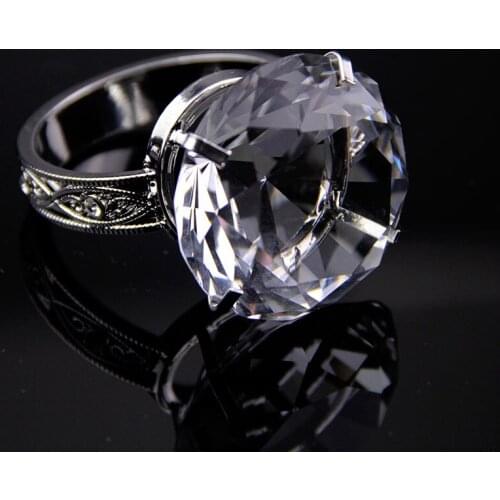 Crystal Glass Diamond Napkin Rings Table Decoration Crafts Wedding Banquet Dinner Party Birthday Home Ornaments Gifts 11 Colors