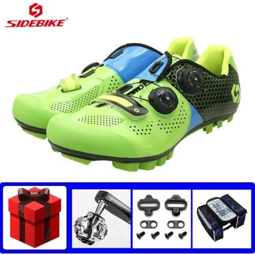 Carbon Fiber Sole Cycling Sneakers Mountain Bike Shoes Add SPD Pedals Ultra-light Breathable Self-locking Triatlon Bike Footwear