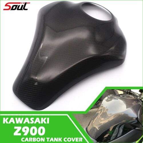 Motorcycle Real Carbon Fiber Tank Pad Sticker Tank Protect Cover Guar Fits For Kawasaki Z900 2017 2018 2019 17'-19