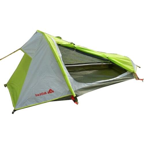 Outdoor Bivvy Tent Camping Single Person Waterproof Double Layer Hiking Tent Ultralight 1 Man Portable Single Backpacking Tent