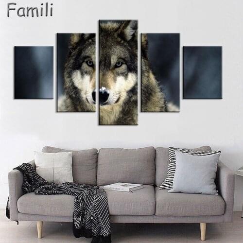 Canvas Print Wall Art Painting Picture Printed Wolves In Snow For Living Room Decoration City Pictures Photo Prints On Canvas