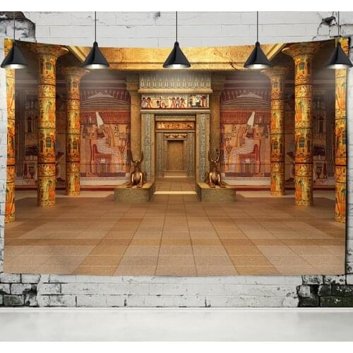 Ancient Egyptian Building Tapestry Wall Hanging Polyester Printing Retro Hippie Mural Bohemian Mattress Bedroom Home Decor
