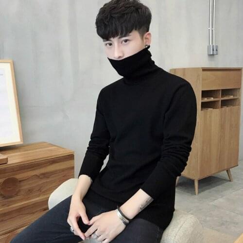 Autumn Winter Slim Fit Mens Sweaters Solid Color Casual Knitted Turtleneck men sweater Plus Size S-3XL Pullovers sueter hombre