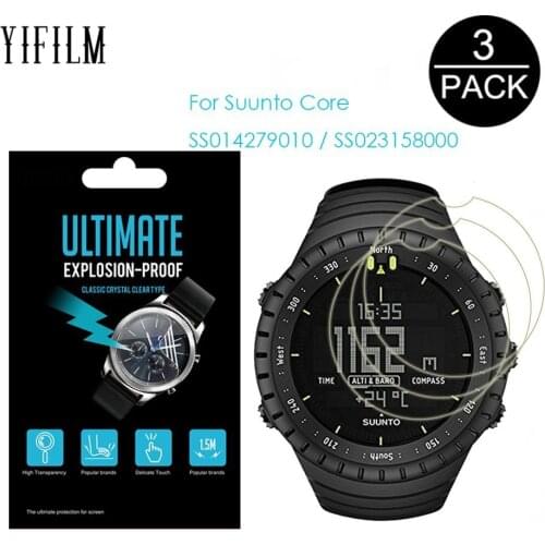 3Pack Clear Shiled Film For SUUNTO Core SS014279010 SS23158000 Mens Sporting Watch LCD Explosion-proof Screen Protector Cover
