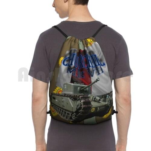 Churchill Vii Backpack Drawstring Bag Riding Climbing Gym Bag Tank Combat Vehicles Great Britain Military Ideas England