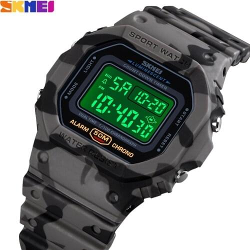 SKMEI Sports Chrono Mens Watches Military Waterproof Clock Luxury LED Display Electronic Wristwatch Wristwatch Relogio Masculino