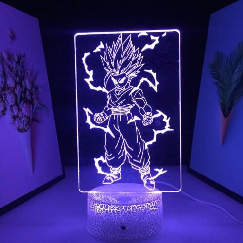 Anime Figure 3D LED Lamp Visual Illusion White Cracked Base Acrylic Panel for Couple Children Festival Birthday Gifts Neon Light