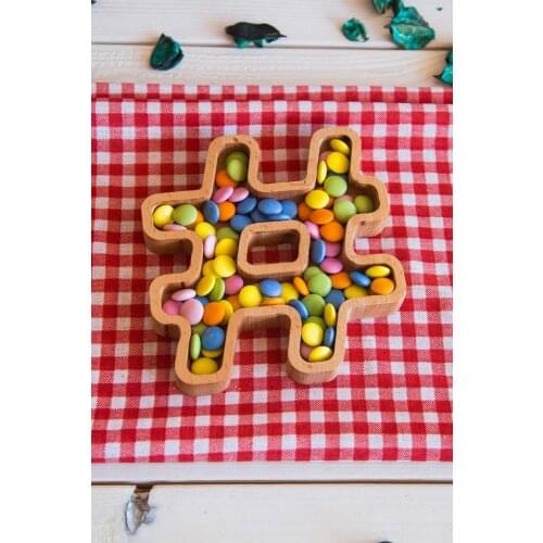 Creative Wood Snack Breakfast Serving Platter Tray Symbols Dish Kitchenware Picnic Snack Serving Platter Dish Board Tray Contain