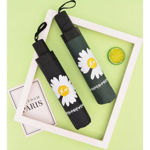 YADA 2020 INS Little daisies flowers Umbrella For Women Folding Princess Umbrellas Floral Waterproof Anti-UV Umbrella YS200042