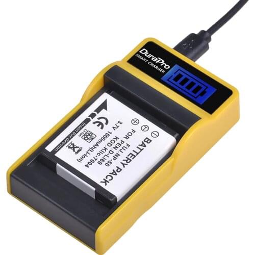 1pc 1500mAh NP-50 KLIC-7004 D-Li68 Camera Batterie + LCD USB Charger for Fujifilm FinePix F50FD F60FD F70EXR F75EXR