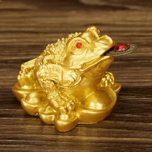 1pc Chinese Mini Fortune Lucky Coin Frog Feng Shui Money Toad Fortune Wealth for Office Decoration Tabletop Ornaments Lucky Gift