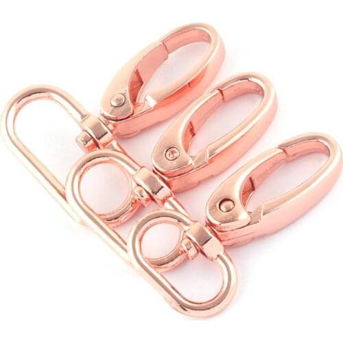 20-30mm Rose Gold Swivel Clasps Dog Collar Supply Handbag Purse Lobster Clasps Trigger Jewelry Charm Strap Webbing Hardware