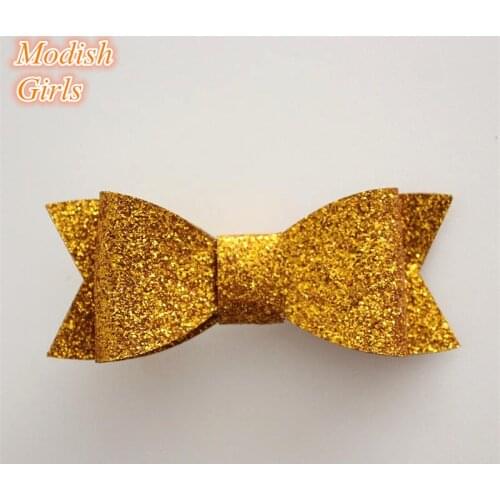20pcs/lot Glitter Leather Hair Clips Fashion Faux Leather Bowknot Hairpins Trendy Barrettes Leather Bow Hair Grips Hair Clip