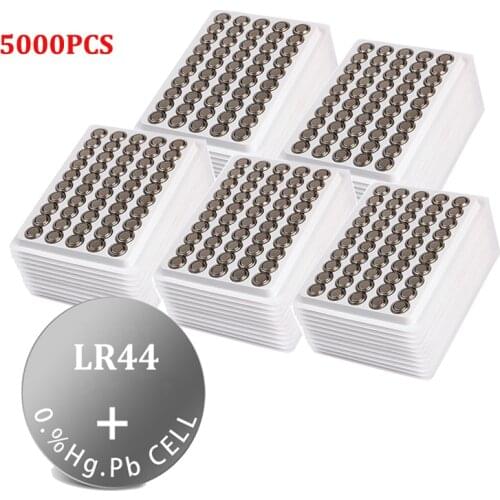 5000PCS Wholesale 1.5V LR44 AG13 Button Battery 357A S76E G13 LR1154 L1154 RW82 RW42 A76 145mAh Alkaline Cell Coin Batteries