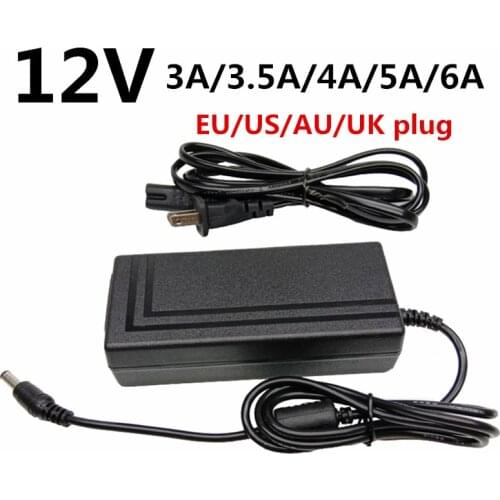 12V Power Adapter AC 220V to DC 12V 3A 3.5A 4A 5A 6A Universal EU US UK AU plug Converter Transformer 5.5mm*2.5mm Power Supply