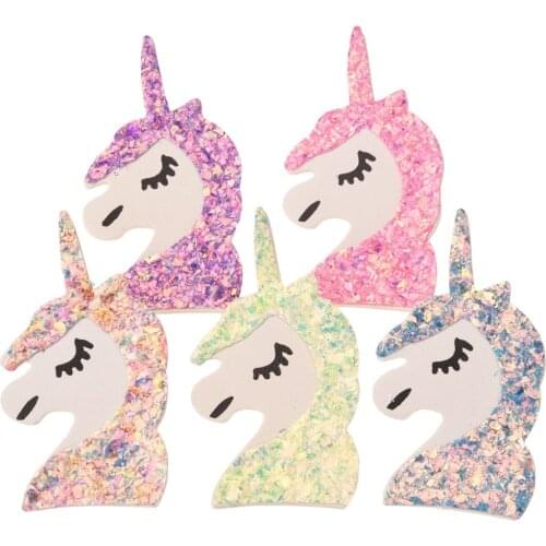 150PCS 1.5inch unicorn Party Accessories Boutique unicorn Hair Accessories No Hairclip Barrette Hair bows for Headband