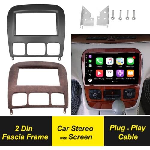 2Din Audio Fascia For Mercedes-BENZ S CLASS W220 Radio DVD Stereo Panel Dash Kit Refit Frame Bezel GPS Navigation Android Player
