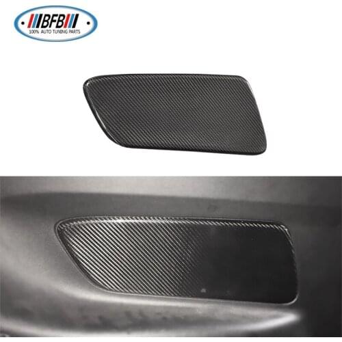 BFB 2PCS Real Carbon Fiber Interiors Rear Seat Door Panel Cover Trim Glossy Black Fit for Mustang 2015-2017