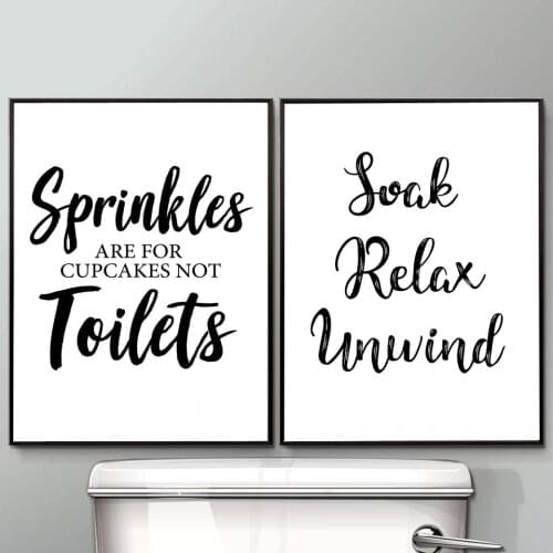 Delada Wc Toilet Bathroom Flush It Rules Poster Canvas Print Picture Wall Paintings for Room Decor