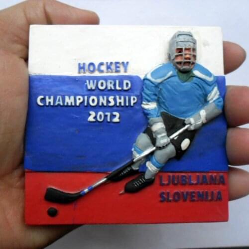 European travel to commemorate the three-dimensional relief refrigerator paste Ljubljana Slovenia ice hockey