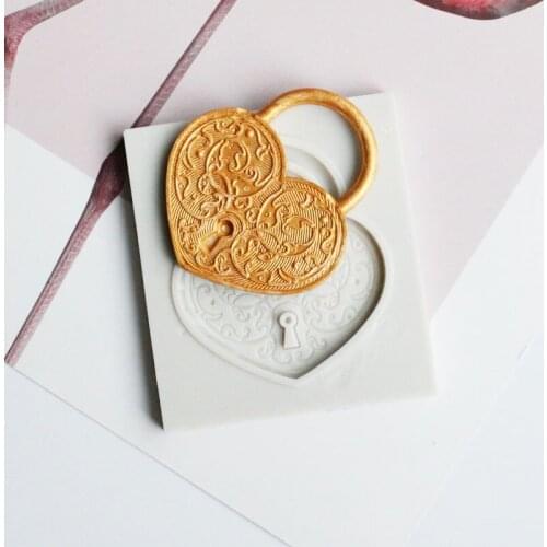 Heart Lock Mould Fondant Cupcake Molds Silicone Mold Sugar Candy Chocolate Gumpaste Mould Cake Decorating Tools