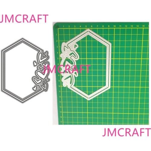 JMCRAFT 2021 New Parallelogram heart border #4 Metal Cutting Dies DIY Scrapbook Handmade Paper Craft Metal Steel Template Dies