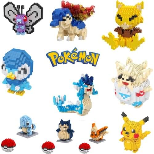 BrickHeadz Pokemon Pikachu Elf Ball Pocket Monsters Building Blocks Bricks Set Classic Anime Movie Dolls Model Kids Cartoon Toys