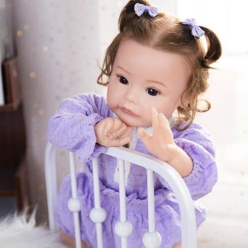 Hoomai 24" Reborn Baby Doll Princess with Curls Hair Fashion Hoody Dress Lifelike Soft Touch Cuddly Baby Gift