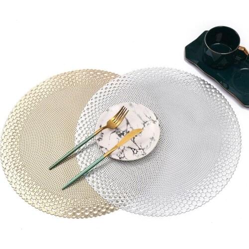Place Mat Coffee Cup Mats Table Mat Pad Cups Coaster Elastic Heat Insulation PVC Round Shape Easy to Clean Table Mat for Home