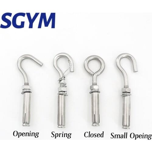 2 pcs Open Expansion Hook 304 Stainless Steel Concrete Wall Anchor Bolt Cup Closed Spring hooks Sleeve Fastener