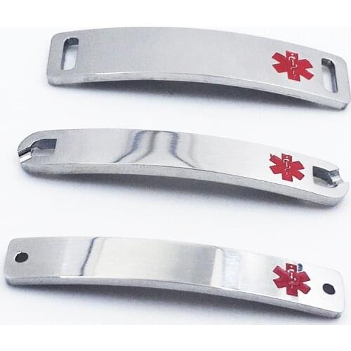 100% Stainless Steel Blank Medical Alert Plates For Engrave Blank Metal Medical Alert Plates For Bracelets Wholesale 10pcs