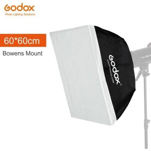 Godox 60 X 60cm / 24" X24" Portable Rectangular Studio Strobe Softbox Diffuser with Bowens Mount for Studio Flash DE300 DE400