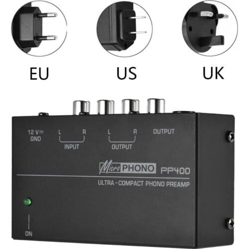 EU/UK/US Plug Ultra-Compact Phono Preamp Preamplifier with RCA 1/4 Inches TRS Interfaces Preamplificador Phono Preamp