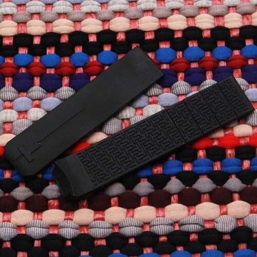 20mm Black Rubber Replacement Strap Watch Band for Tissot T-Touch Z353 Silicone 180mmLength Watchbands