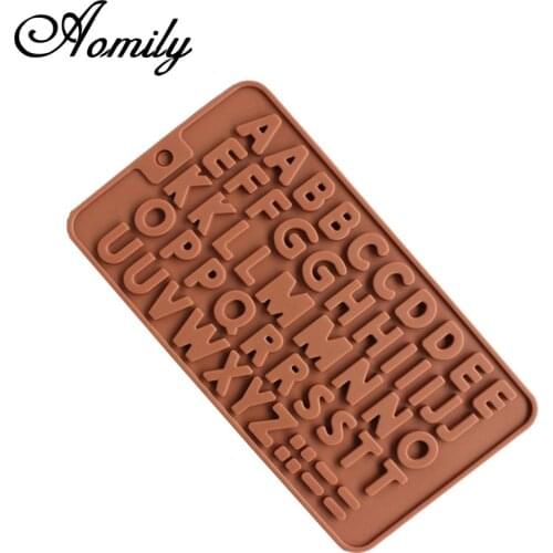 Aomily English Letter Shaped Chocolate Cake Sugar Silicone Mould Candy Ice Mini Cube Tray Kitchen Baking Pastry Tools 21*11.5cm