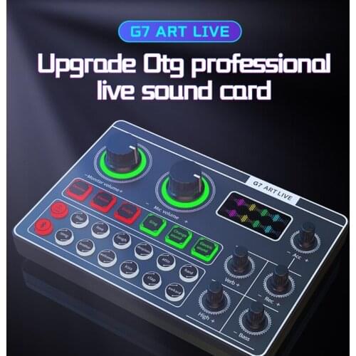 USB Headset Audio Interface Microphone Mixer -G7 External Sound Card For Phone PC Computer Webcast Sound Card