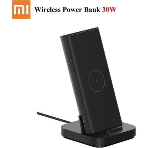 Original Xiaomi Mi Wireless Power Bank 30W Vertical Base Automatic Induction Wireless Charger Wired Wireless 30W MAX Output