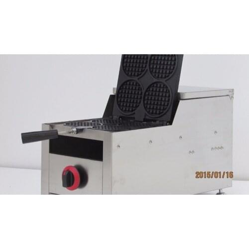 High quality Commercial Non-stick LPG Gas Rotary 4-slice Mini Round Waffle Iron Maker Baker Machine