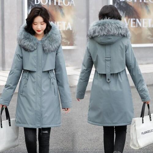 YTNMYOP Long Jackets Coat Snow Wear Women Plus Size S-3XL Wool Liner Warm Parkas 2021 New Fashion Padded Clothing Outerwear