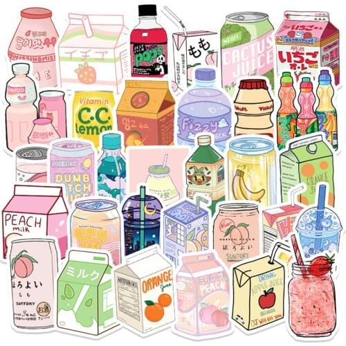 10/30/50PCS Beverage Bottle Graffiti Sticker Small Fresh Ins Wind Removable DIY Skateboard Water Cup Luggage Sticker Wholesale