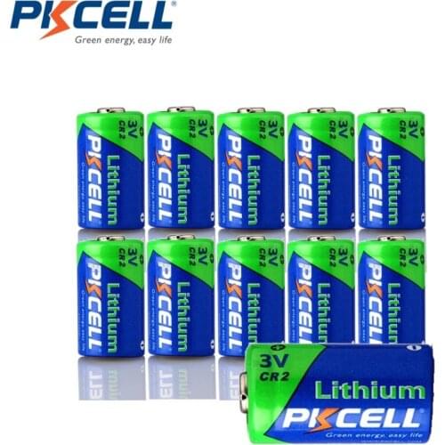 10 X PKCELL 850MAH 3V CR2 Photo Battery CR15270 CR15266 Lithium Batteries for Range Finder,Cameras,Laser pointer,Vision Vamera