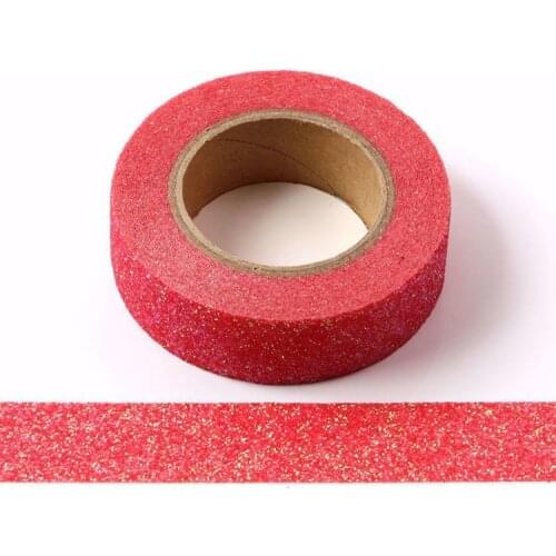 10pcs/Lot Red powder Washi Tape Glitter Japanese Stationery 15mm* 5meter Kawaii Paper Scrapbooking Tools Decorative Tape Mask