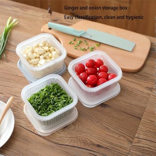 13.5*13.5*7.5cm High Quality Home Fruit Vegetable Sealed Organizer with Lid Kitchen Refrigerator Storage Box