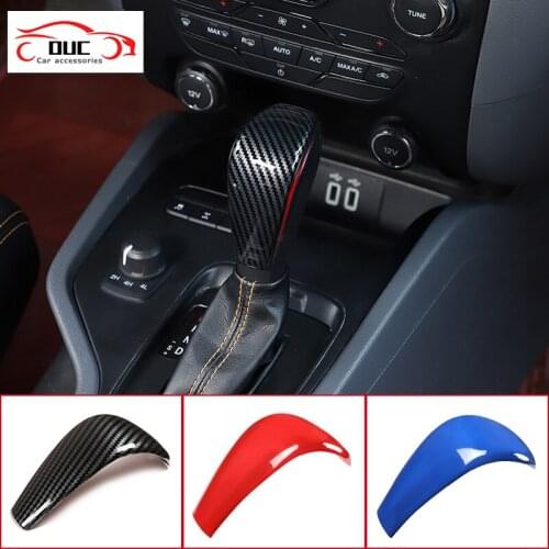 ABS Carbon Car Gear Head Shift Knob Handle Cover Trim Sticker For Ford Ranger Everest Endeavor T6 T7 2015-2019 Auto Accessories