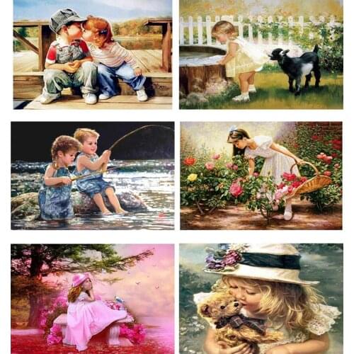 Full Drill Diamond Painting 3D Diamond Embroidery Rhinestone Painting Girl New 5D Diamond Mosaic Character Home Decoration Lx29