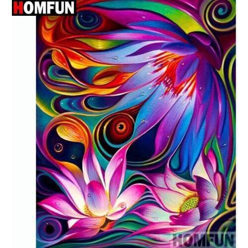 HOMFUN Full Square/Round Drill 5D DIY Diamond Painting "Colored flower" Embroidery Cross Stitch 5D Home Decor Gift A13075