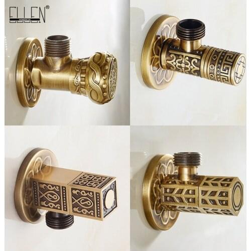 Antique Bronze Angle Valves 1/2"malex 1/2" male Brass Bathroom Angle Stop Valve Bathroom Filling Valves ELFV04