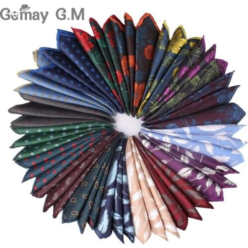 Floral Jacquard Men Pocket Square For Gift Vintage Hankies Wedding Pocket Towel Handkerchief For Men Suit Chest Towel 24 x 24 cm