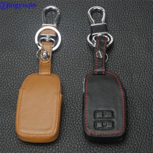 Jingyuqin For Toyota Vios Intelligent New Arrival 2 Buttons Remote Leather Car-Styling Key Cover Case