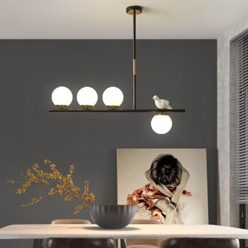 Nordic Restaurant Chandelier Simple Modern Creative Bird Rectangular Bar Dining Study Room Ceiling Decoration Lights Lighting